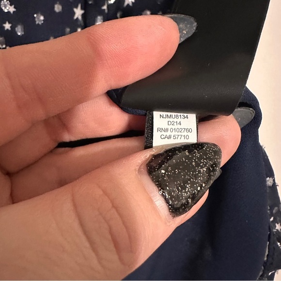 Kate Spade Night Sky Silk Blend Sleeveless Top Star Navy Silver Medium - Picture 7 of 8